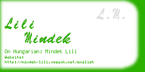 lili mindek business card